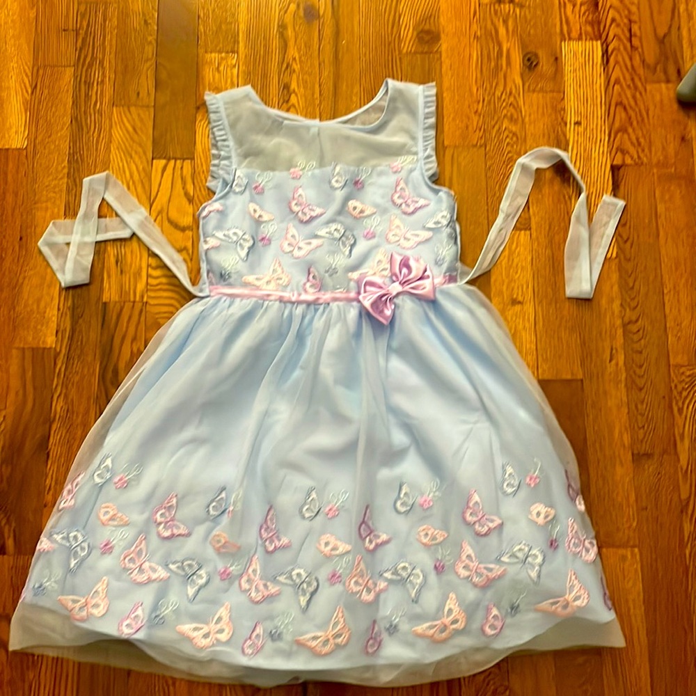 Size 10 Girls Embroidered Butterfly Dress